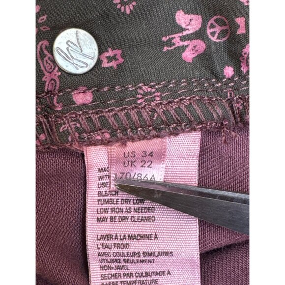 Free People CRVY High-Waisted Flared Bell-Bottom Jeans Lace-Up Back Plum Purple - Picture 9 of 13